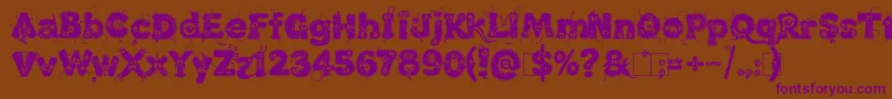 Kingthings Lupine1 1 Font – Purple Fonts on Brown Background