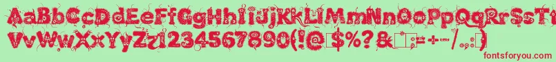 Kingthings Lupine1 1 Font – Red Fonts on Green Background