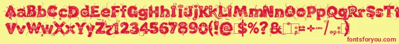 Kingthings Lupine1 1 Font – Red Fonts on Yellow Background