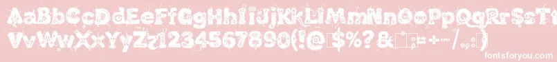 フォントKingthings Lupine1 1 – ピンクの背景に白い文字
