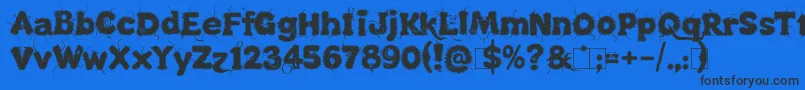 Kingthings Lupineless Font – Black Fonts on Blue Background