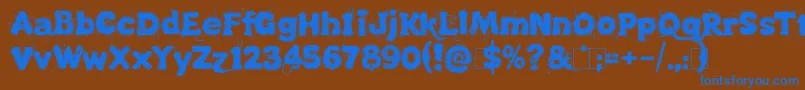 フォントKingthings Lupineless – 茶色の背景に青い文字