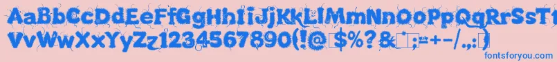 Kingthings Lupineless Font – Blue Fonts on Pink Background