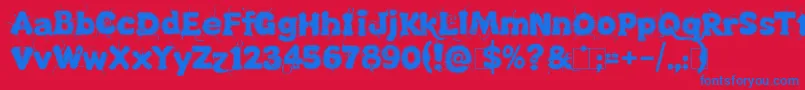 Kingthings Lupineless Font – Blue Fonts on Red Background