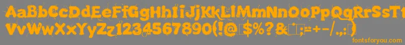 Kingthings Lupineless Font – Orange Fonts on Gray Background