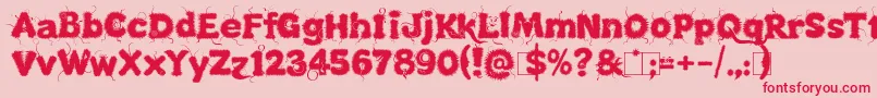 Kingthings Lupineless Font – Red Fonts on Pink Background