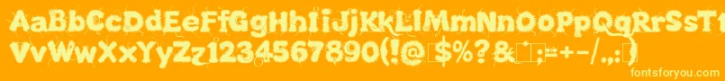 Kingthings Lupineless Font – Yellow Fonts on Orange Background