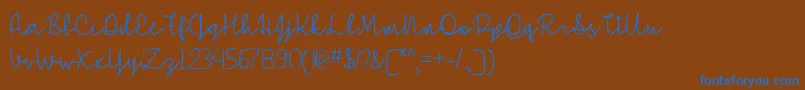 Шрифт SimpleSignatureOtf – синие шрифты на коричневом фоне