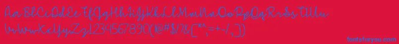 SimpleSignatureOtf-Schriftart – Blaue Schriften auf rotem Hintergrund
