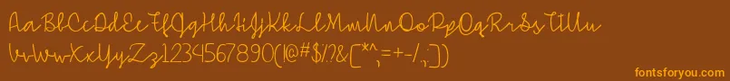 SimpleSignatureOtf Font – Orange Fonts on Brown Background