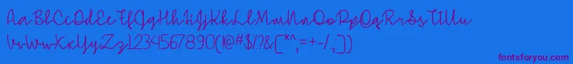 SimpleSignatureOtf Font – Purple Fonts on Blue Background