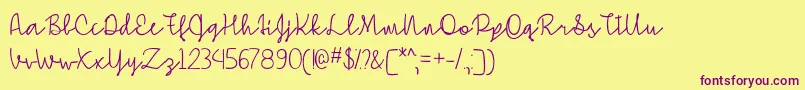 SimpleSignatureOtf Font – Purple Fonts on Yellow Background