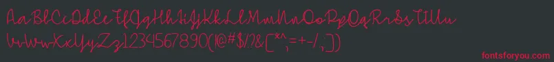 フォントSimpleSignatureOtf – 黒い背景に赤い文字