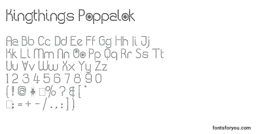 Czcionka Kingthings Poppalok – alfabet, cyfry, specjalne znaki