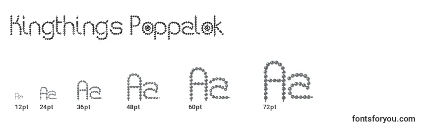 Размеры шрифта Kingthings Poppalok