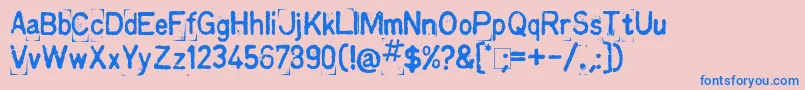 Kingthings Printingkit Font – Blue Fonts on Pink Background
