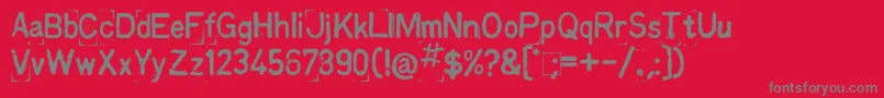 Kingthings Printingkit Font – Gray Fonts on Red Background