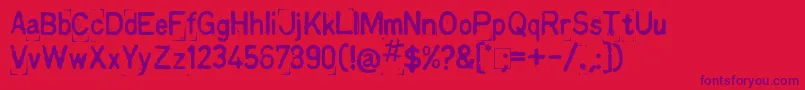 Kingthings Printingkit Font – Purple Fonts on Red Background