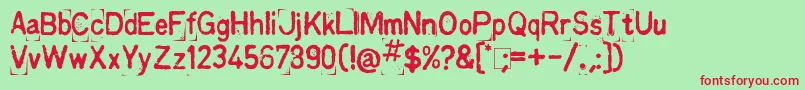 Kingthings Printingkit Font – Red Fonts on Green Background