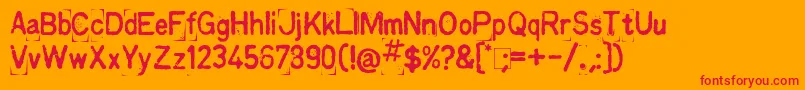 Kingthings Printingkit Font – Red Fonts on Orange Background