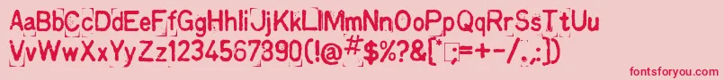 フォントKingthings Printingkit – ピンクの背景に赤い文字