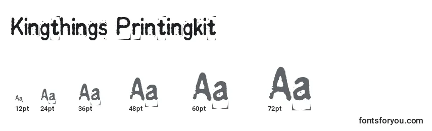 Размеры шрифта Kingthings Printingkit