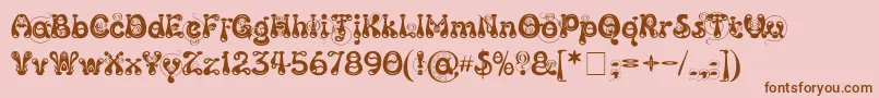 Kingthings Slipperylip Font – Brown Fonts on Pink Background