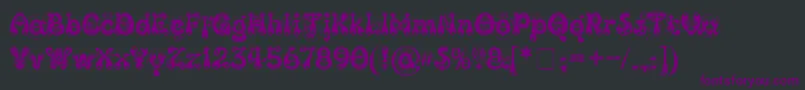 Czcionka Kingthings Slipperylip – fioletowe czcionki na czarnym tle