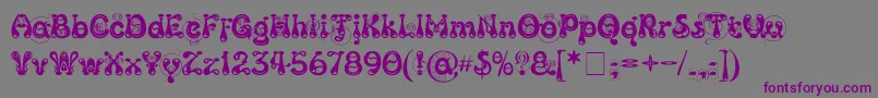 Шрифт Kingthings Slipperylip – фиолетовые шрифты на сером фоне
