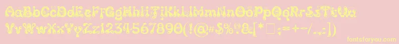 Kingthings Slipperylip-Schriftart – Gelbe Schriften auf rosa Hintergrund