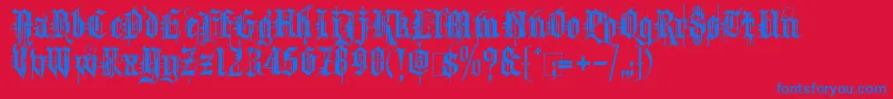 Kingthings Spike Font – Blue Fonts on Red Background