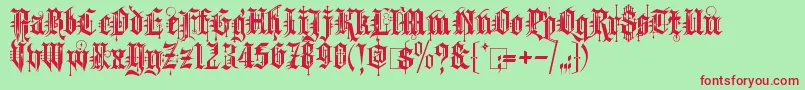 Kingthings Spike Font – Red Fonts on Green Background