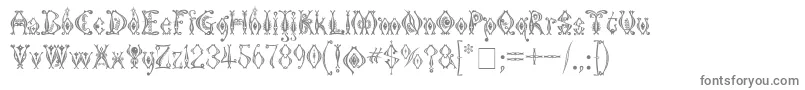 フォントKingthings Tendrylle – 白い背景に灰色の文字