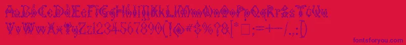 Kingthings Tendrylle Font – Purple Fonts on Red Background