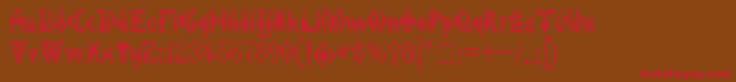 Kingthings Tendrylle Font – Red Fonts on Brown Background