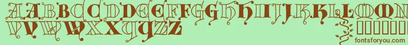 Kingthings Versalis Font – Brown Fonts on Green Background