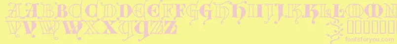 Fonte Kingthings Versalis – fontes rosa em um fundo amarelo