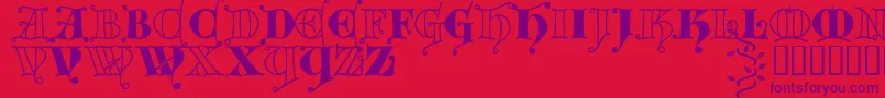 Kingthings Versalis Font – Purple Fonts on Red Background