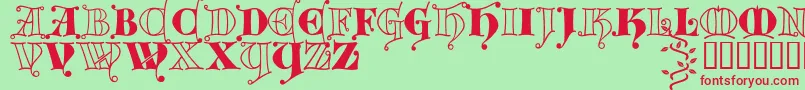 Kingthings Versalis Font – Red Fonts on Green Background