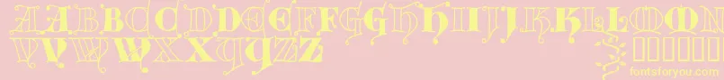 Kingthings Versalis Font – Yellow Fonts on Pink Background