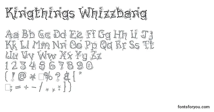A fonte Kingthings Whizzbang – alfabeto, números, caracteres especiais