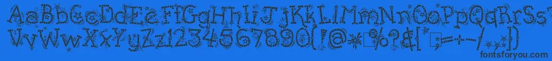 Kingthings Whizzbang Font – Black Fonts on Blue Background