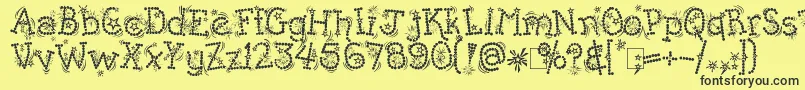Kingthings Whizzbang Font – Black Fonts on Yellow Background
