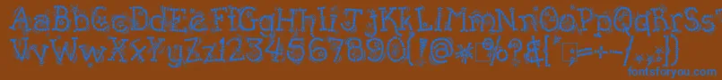 Kingthings Whizzbang Font – Blue Fonts on Brown Background