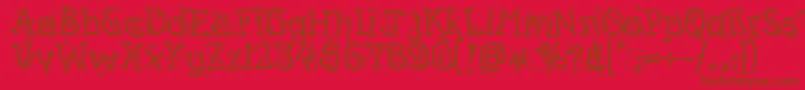 Kingthings Whizzbang Font – Brown Fonts on Red Background