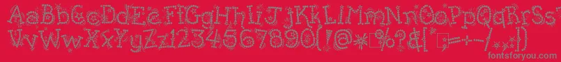 Kingthings Whizzbang Font – Gray Fonts on Red Background