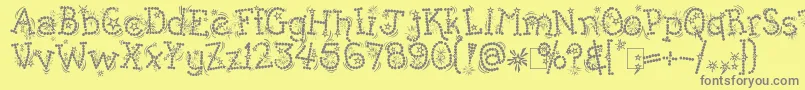 Kingthings Whizzbang Font – Gray Fonts on Yellow Background