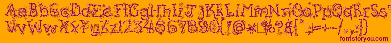 Kingthings Whizzbang Font – Purple Fonts on Orange Background