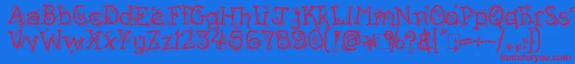 Kingthings Whizzbang Font – Red Fonts on Blue Background