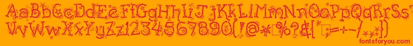 フォントKingthings Whizzbang – オレンジの背景に赤い文字